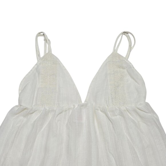 Xhilaration Dress Womens Medium Cream Sheer Babydoll Mini Y2K Boho Cottagecore - Picture 6 of 12